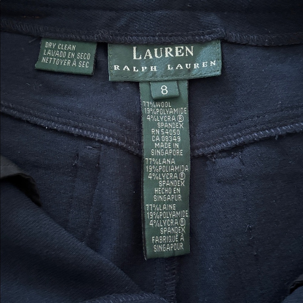 Lauren by Ralph Lauren Navy Wool-Blend Pants Women’s Sz 8 Straight Leg - Picture 4 of 5